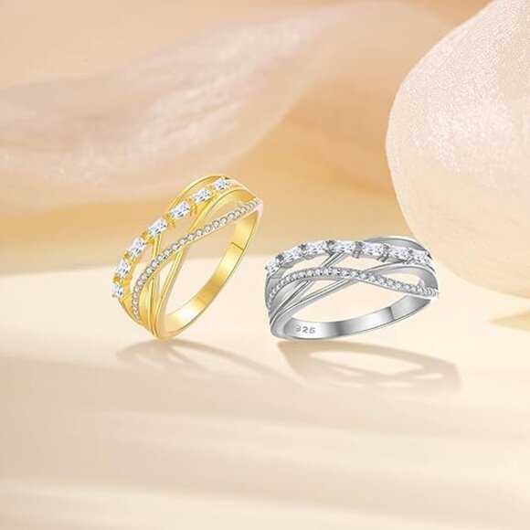 Twisted Knot Ring Infinity Crisscross Statement Rings - Gold - Picture 6 of 6